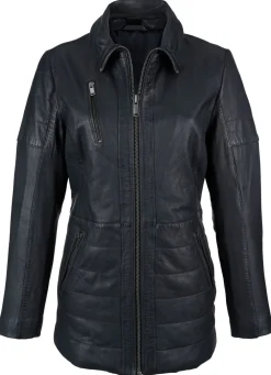 Lederjacke mit Umlegekragen