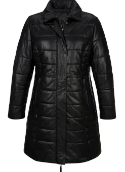 Lederkurzmantel mit Innentasche