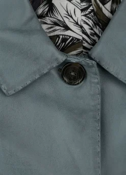 Lederkurzmantel mit Umlegekragen