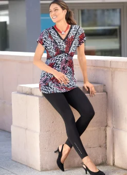 Leggings mit edel glänzendem Ziermotiv