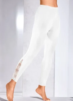 Leggings mit Spitzeneinsatz