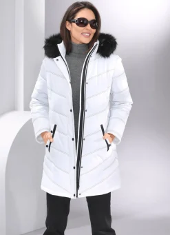 Longjacke mit abnehmbarer Kapuze