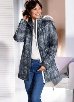 Longjacke mit abnehmbarer Kapuze