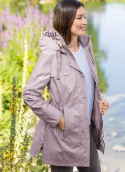 Longjacke mit abnehmbarer Kapuze