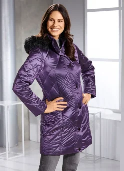 Longjacke mit abnehmbarer Kapuze