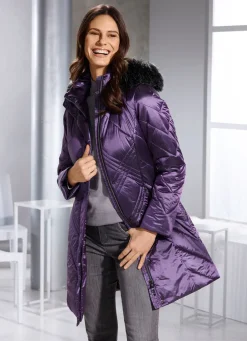 Longjacke mit abnehmbarer Kapuze