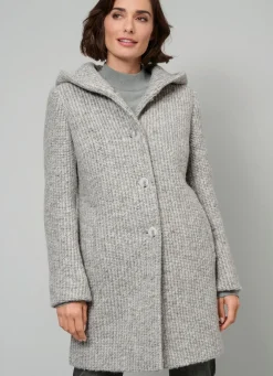 Longjacke mit fester Kapuze