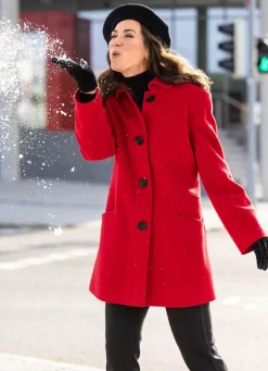 Longjacke mit stilvoll verdeckter Knopfleiste