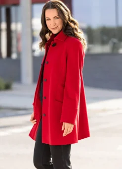 Longjacke mit stilvoll verdeckter Knopfleiste