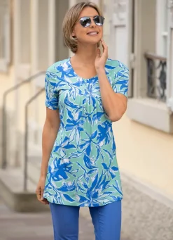 Longshirt mit Allover-Druck in 3 Farben