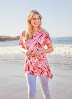 Longshirt mit überschnittener Schulterpartie