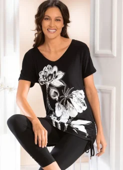 Longshirt mit Kontrastdruck