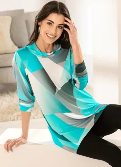 Longshirt mit legerem Rollkragen