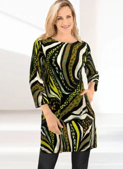 Longshirt mit modisch flachem Halsausschnitt