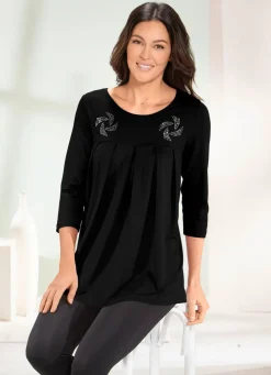 Longshirt mit Zierplättchen in 3 Farben