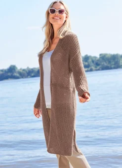 Long-Strickjacke in tollem Mustermix