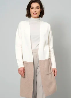 Long-Strickjacke mit Kaschmir