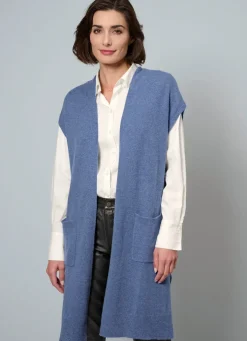 Long-Strickweste aus Kaschmir