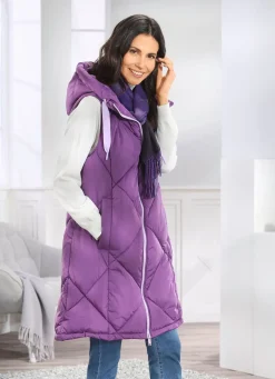 Longweste mit fester Kapuze