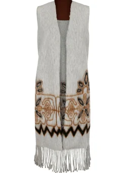 Longweste mit Fransen