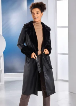Mantel aus Nappaleder-Imitat
