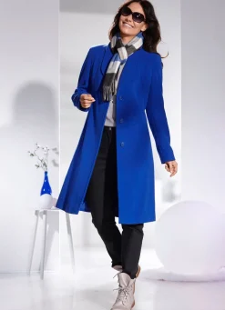 Mantel mit elegant verdeckter Knopfleiste