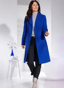 Mantel mit elegant verdeckter Knopfleiste