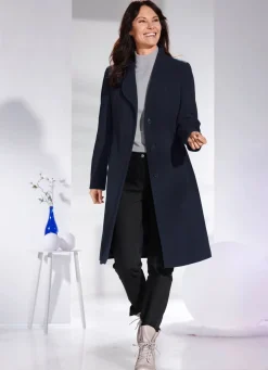 Mantel mit elegant verdeckter Knopfleiste