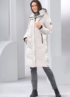 Mantel mit fester Kapuze