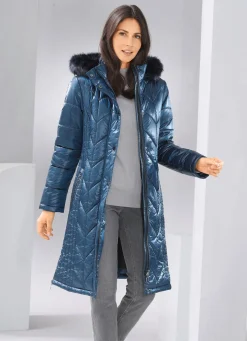 Mantel mit figurfreundlicher Längssteppung