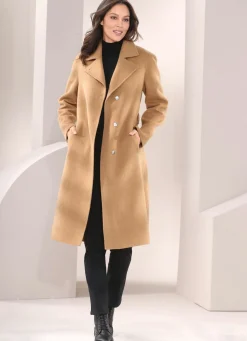 Mantel mit Gürtel und verdeckter Druckerleiste