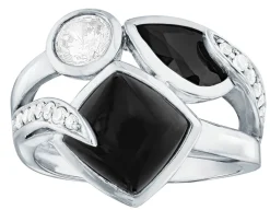 Massiver Damenring mit Onyx