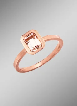 Mattierter Damenring mit echt Morganit