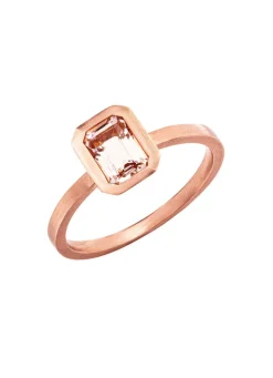 Mattierter Damenring mit echt Morganit
