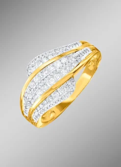 Mehrreihig gefasster Damenring