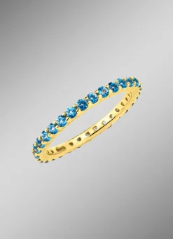 Memoire-Ring aus hochwertigem Gold mit Blautopas