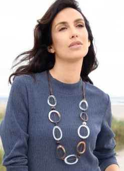 Moderne Halskette mit asymmetrischen, ovalen Elementen