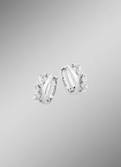 Moderne Klappcreolen mit synth. Zirkonia