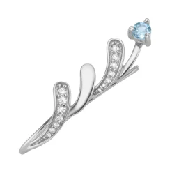 Moderne Ohrhaken mit Blautopas und Zirkonia