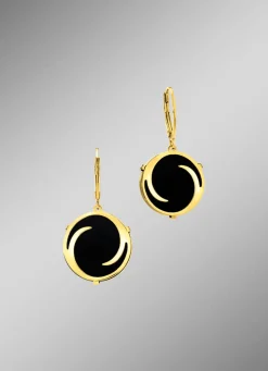 Moderne Ohrstecker mit Onyx