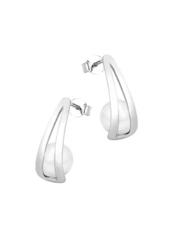 Moderne Ohrstecker mit Süßwasser-Zuchtperlen