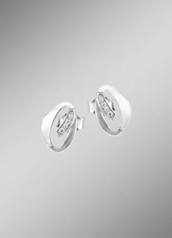 Moderne Ohrstecker mit Zirkonia