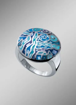 Moderner Damenring mit Mosaikmuster