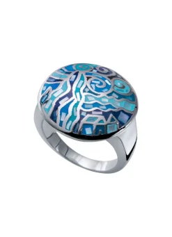 Moderner Damenring mit Mosaikmuster