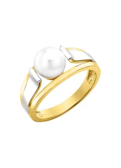 Moderner Damenring mit Süßwasser-Zuchtperle