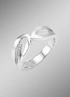 Moderner Damenring mit Zirkonia