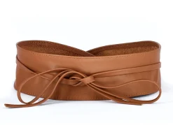 Modischer Leder-Bindegürtel, 8 cm breit