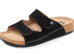 Mubb, bequeme Damen-Pantoletten, Weite H, mit Klettverschluss