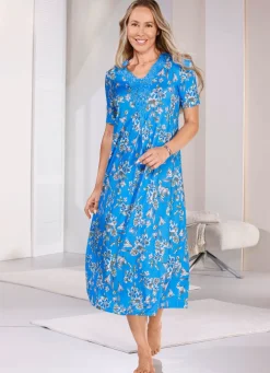 Nachthemd, knöchellang mit großzügiger Motivspitze