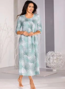 Nachthemd, knöchellang und 3/4 lange Ärmel